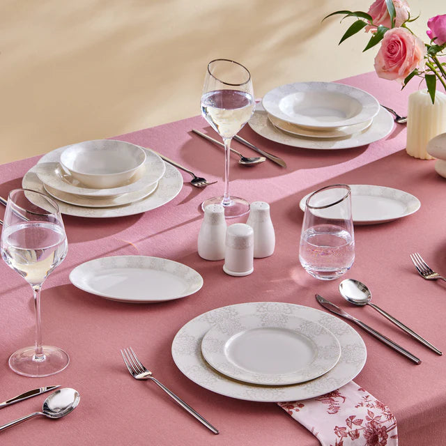 Karaca Forever Bone China New Olio 12 Kişilik 53 Parça Yemek Takımı – Beyaz