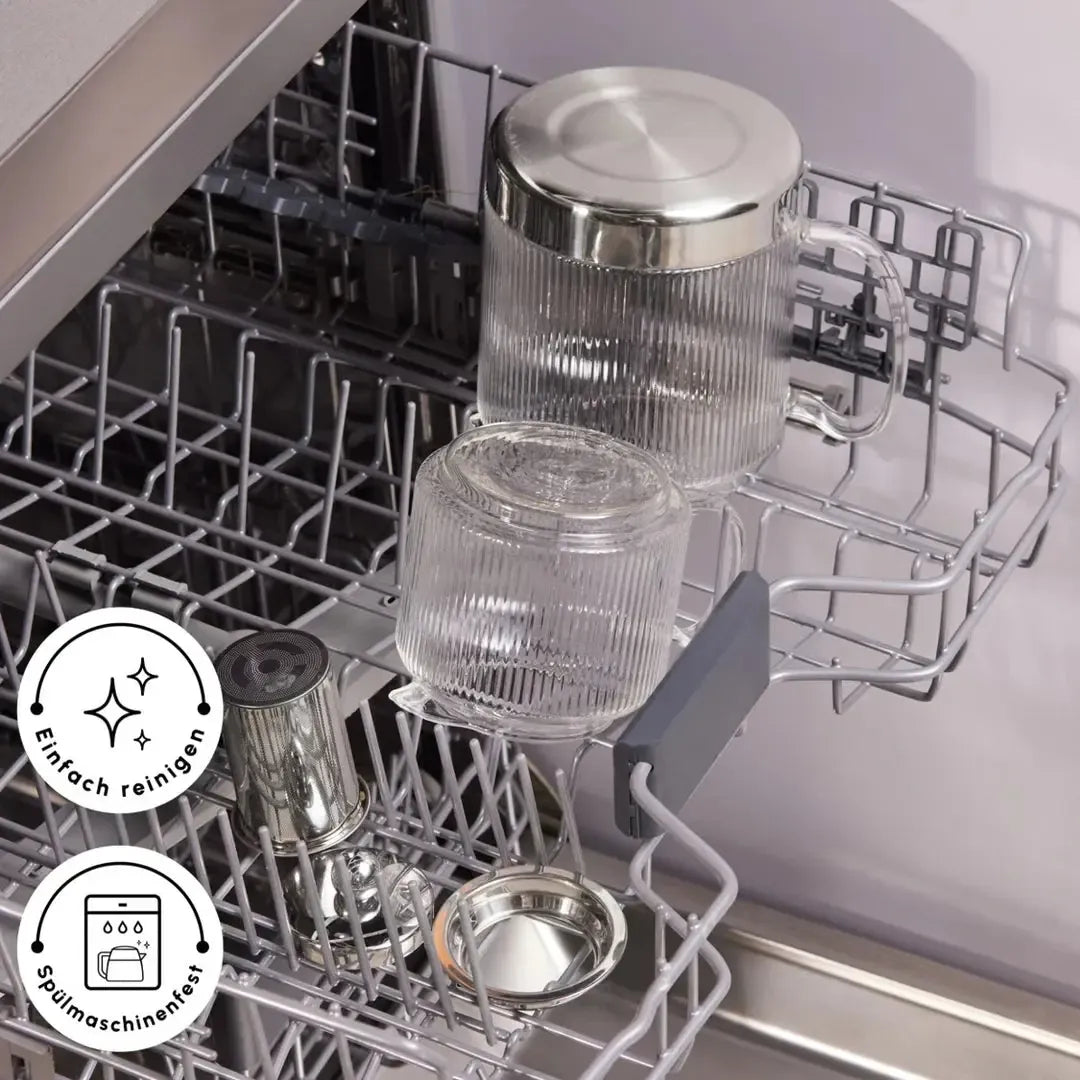 Karaca Kelly XL Glass Teapot – 1000 ml Teapot, 2000 ml Water Jug, Borosilicate Glass