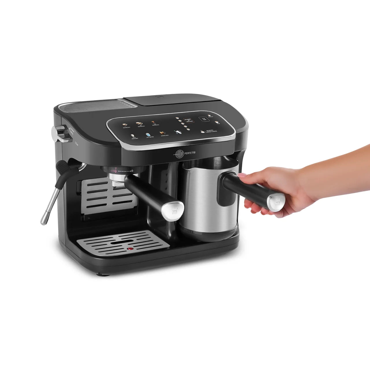 Karaca Hatır Perfetto Espresso ve Türk Kahvesi Makinesi INOX – Çok Fonksiyonlu Kahve Makinesi