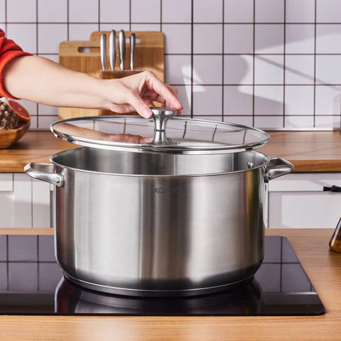 Karaca Elite 34 cm Paslanmaz Çelik Tencere – 15,7 L, İndüksiyon Uyumlu