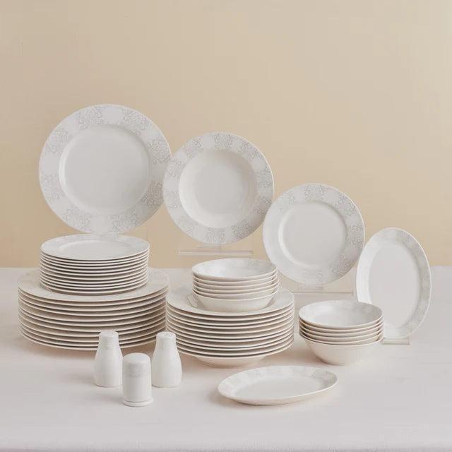 Karaca Forever Bone China New Olio 12 Person 53 Piece Dinner Set – Whi – Prenseshome Leyweg