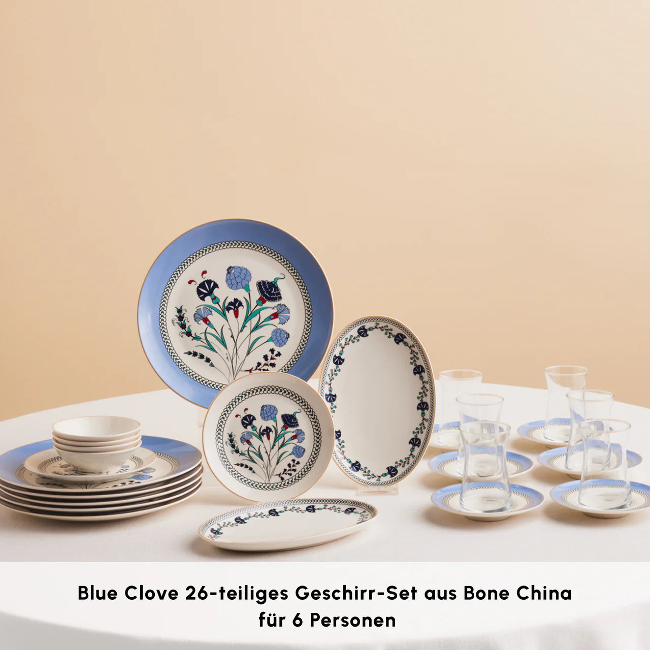 Karaca Blue Clove 26 Parça 6 Kişilik Kahvaltı Takımı