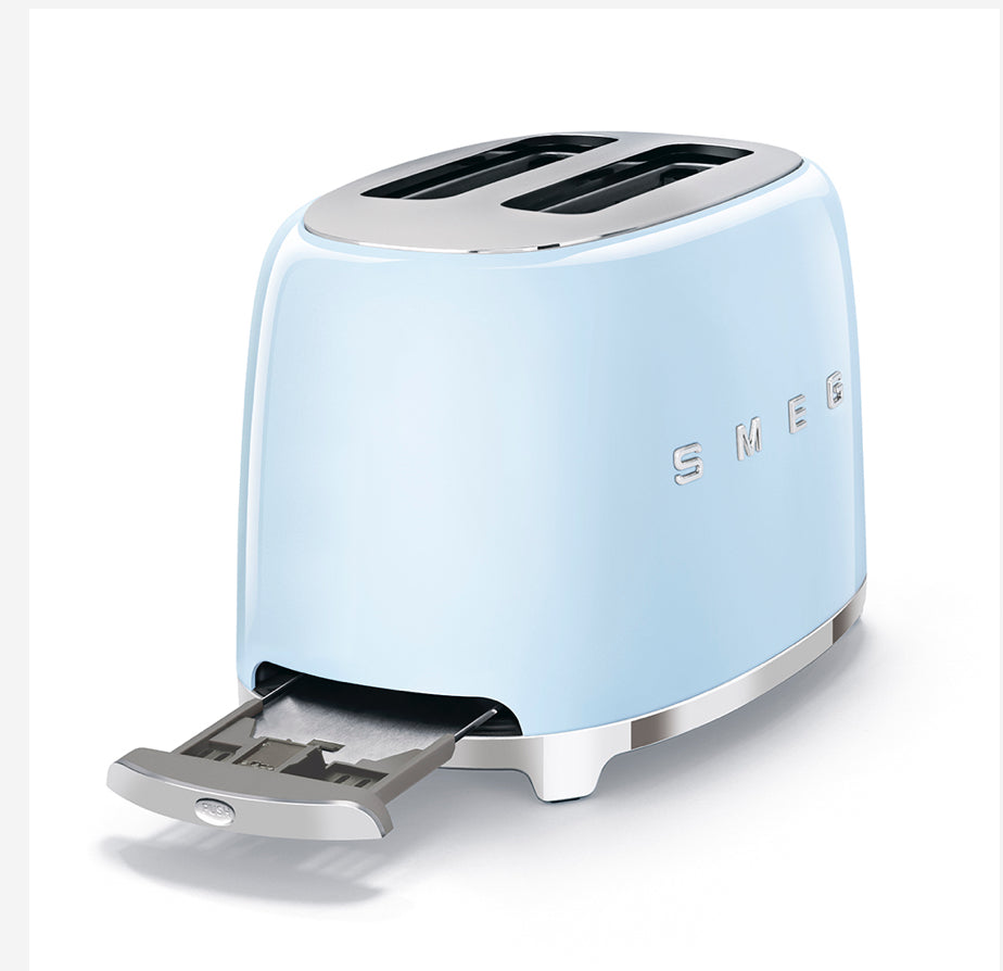 SMEG TSF01PBEU Pastelblauwe broodrooster – 2 sneden, 50's retro-stijl, 950W