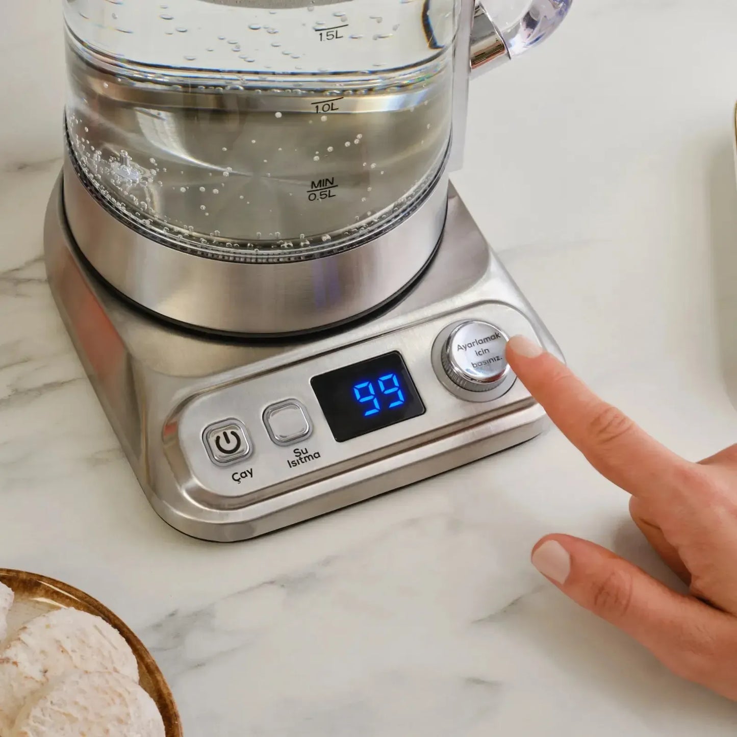 Karaca Refika XL Cam Çay Makinesi Chrome – 2.8 Lt Aile Boyu, Eco Mod, Sıcak Tutma Özellikli-Elektronik ürün-Prenseshome Leyweg-Prenseshome Leyweg