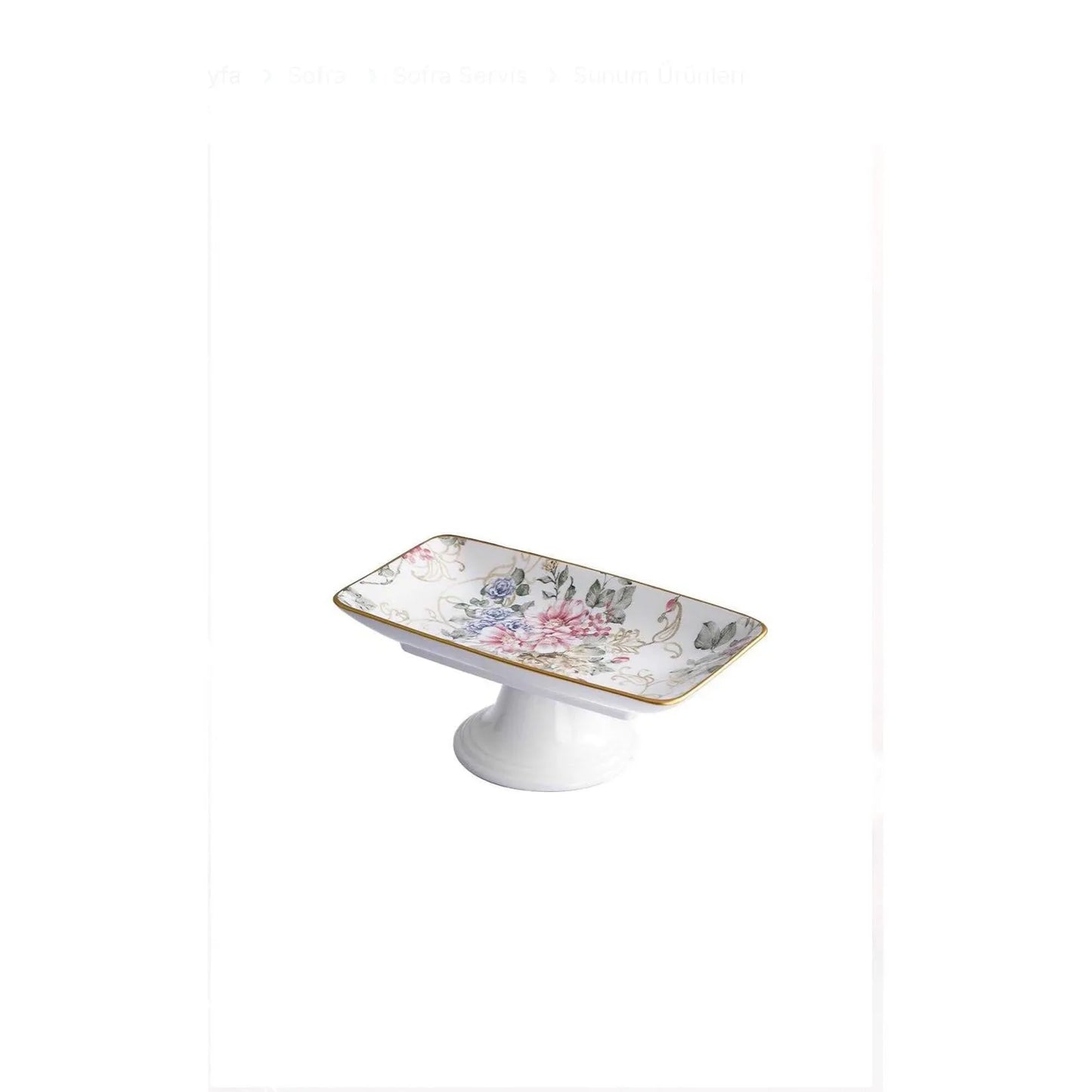 Acar Rosa Ayaklı Çikolata Tabağı seramik 28x16x11 cm-Sunum malzemeleri-Prenseshome Leyweg-Prenseshome Leyweg