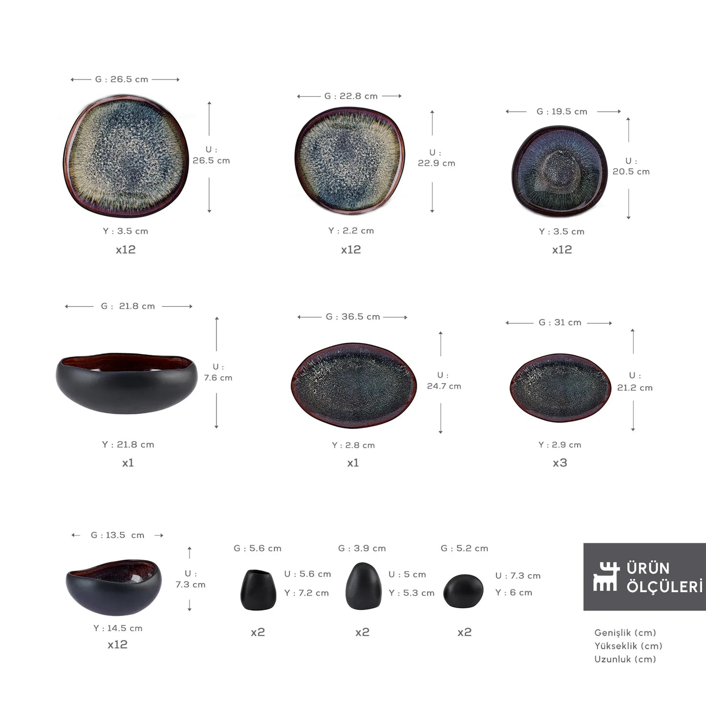 Karaca Earth Collection Galactic Black 59 Parça 12 Kişilik Yemek Takımı-Yemek Takimi-Prenseshome Leyweg-Prenseshome Leyweg