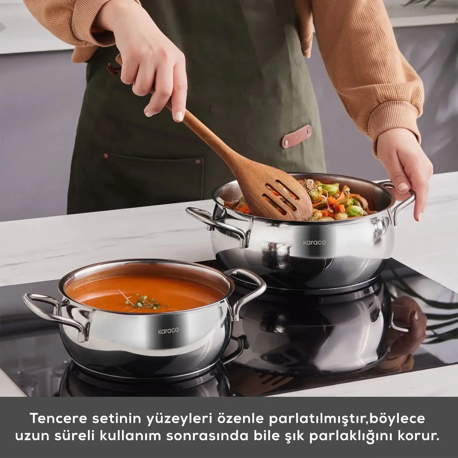 Karaca Emirgan XL 10 Parça Çelik Tencere Seti – Saklama Kaplı, Cam Kapaklı, İndüksiyon ve Fırın Uyumlu-mutfak urunleri-Prenseshome Leyweg-Prenseshome Leyweg