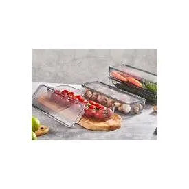 Vipahmet Mina Organizer Plastik Raf Şeffaf Füme Kapaklı 4x750 ml – 4’lü Set Buzdolabı ve Dolap İçi Düzenleyici-mutfak urunleri-Prenseshome Leyweg-Prenseshome Leyweg