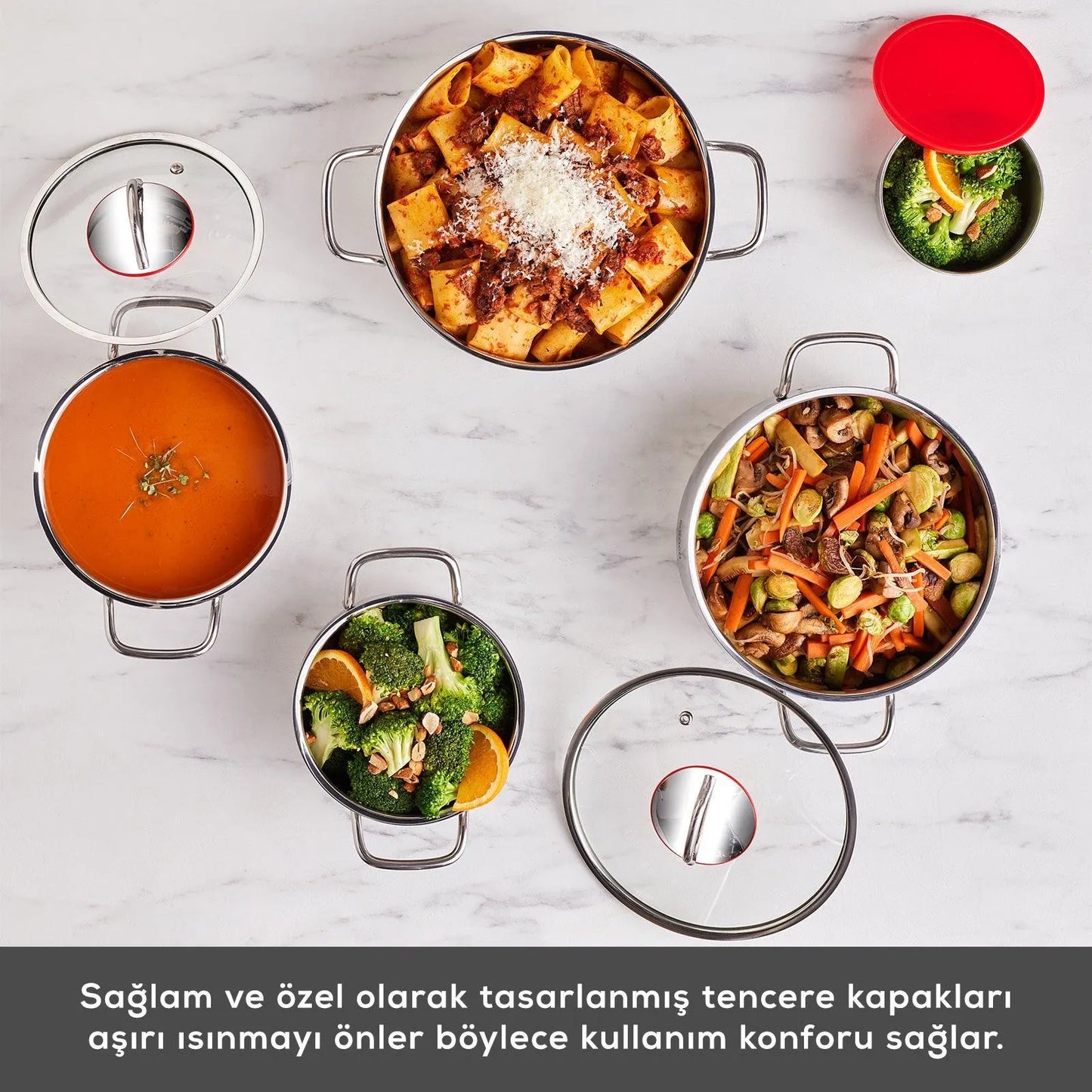 Karaca Emirgan XL 10 Parça Çelik Tencere Seti – Saklama Kaplı, Cam Kapaklı, İndüksiyon ve Fırın Uyumlu-mutfak urunleri-Prenseshome Leyweg-Prenseshome Leyweg
