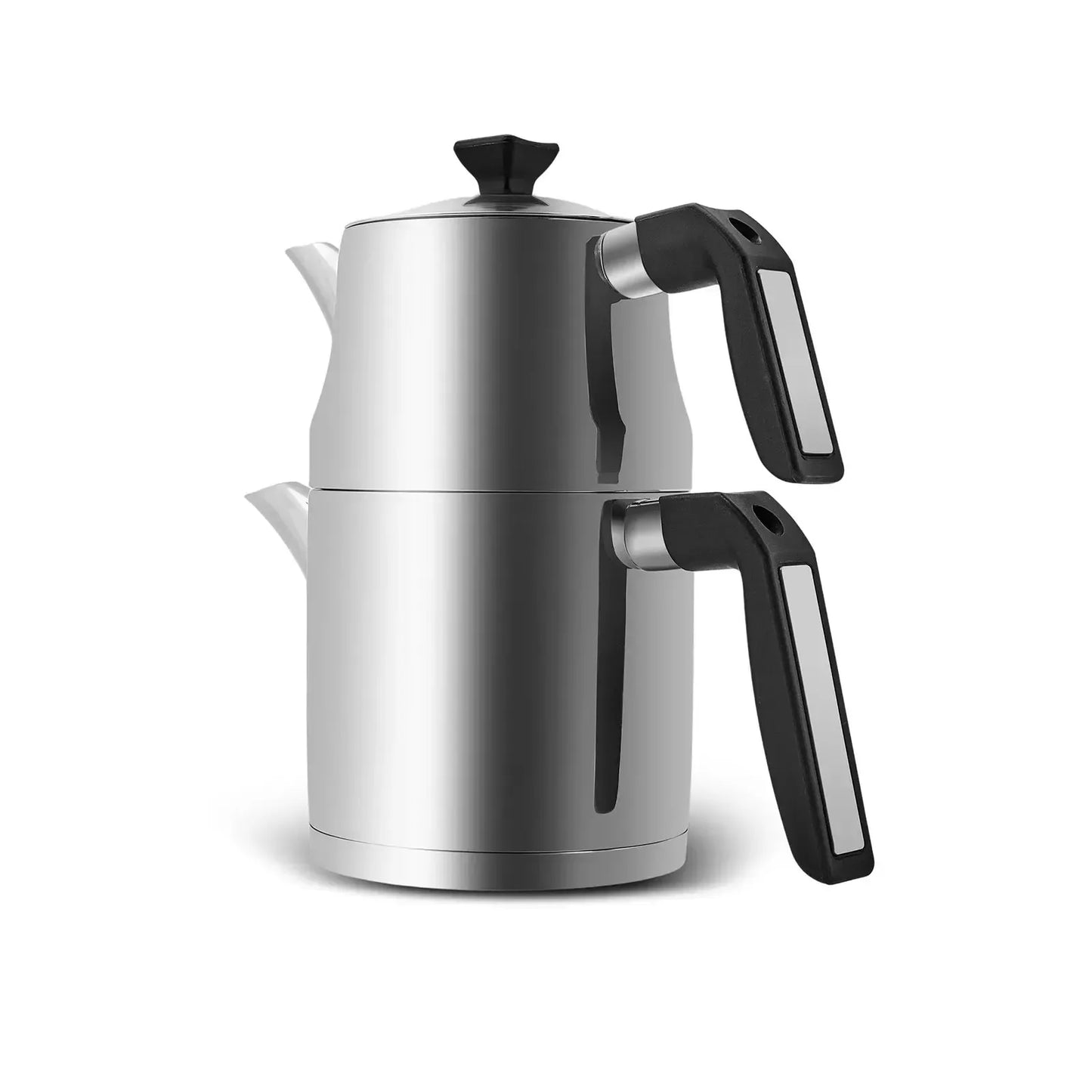 Karaca Çayeli Orta Boy Çelik Çaydanlık Takımı – İndüksiyon Uyumlu, 18/10 Paslanmaz Çelik, Isı Yalıtımlı Saplı-mutfak urunleri-Prenseshome Leyweg-Prenseshome Leyweg