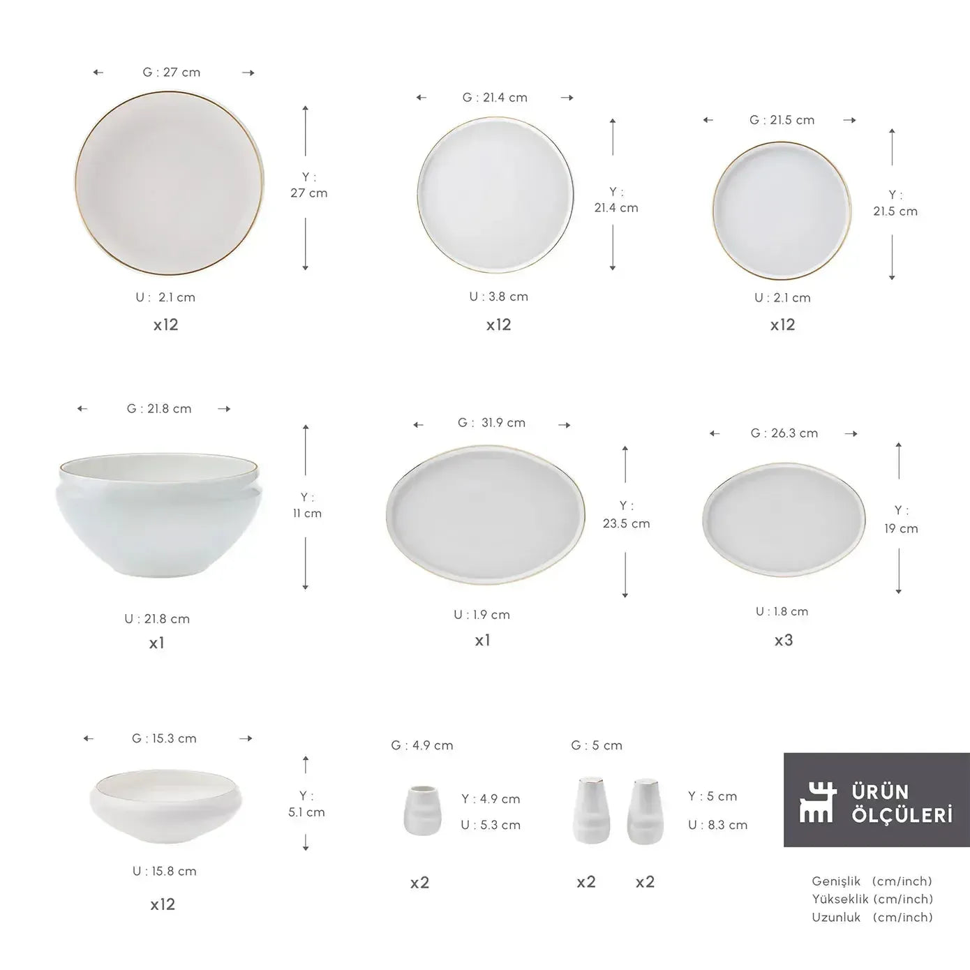 Karaca Streamline Sunset Gold Detaylı 59 Parça 12 Kişilik Yemek Takımı-Yemek Takimi-Prenseshome Leyweg-Prenseshome Leyweg