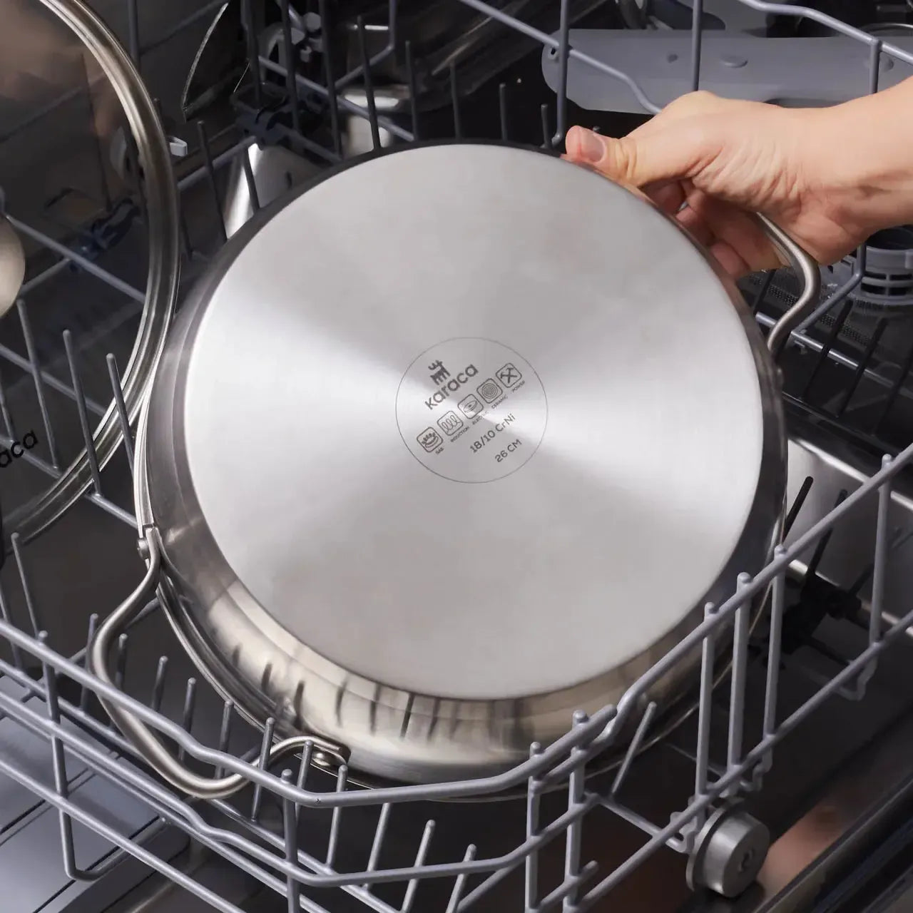 Karaca Elite 26 cm Paslanmaz Sığ Çelik Tencere – 3,4 L-mutfak urunleri-Prenseshome Leyweg-Prenseshome Leyweg