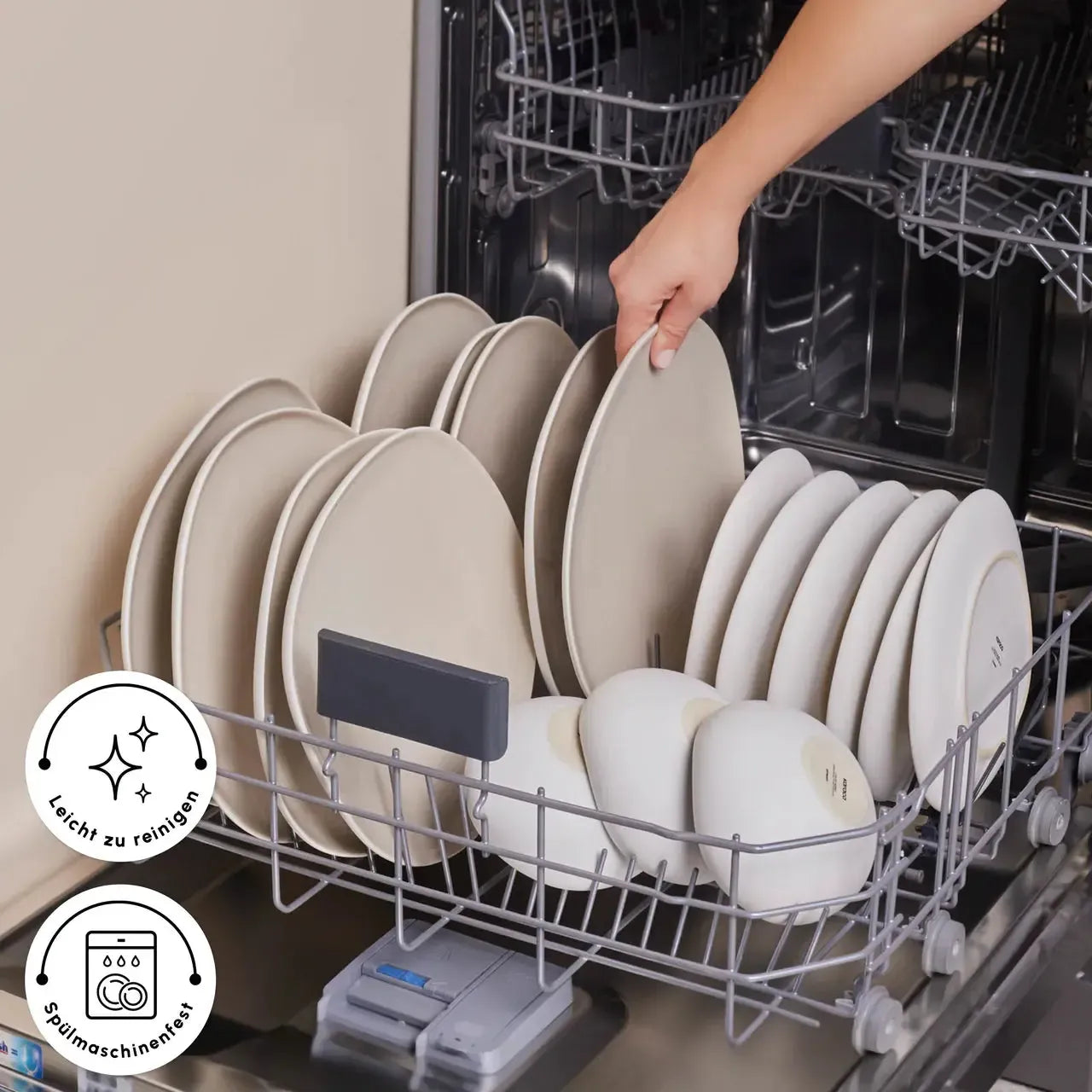 Karaca Cupid Earth 55 Parça Stoneware 12 Kişilik Modern Yemek Takımı-Yemek Takimi-Prenseshome Leyweg-Prenseshome Leyweg