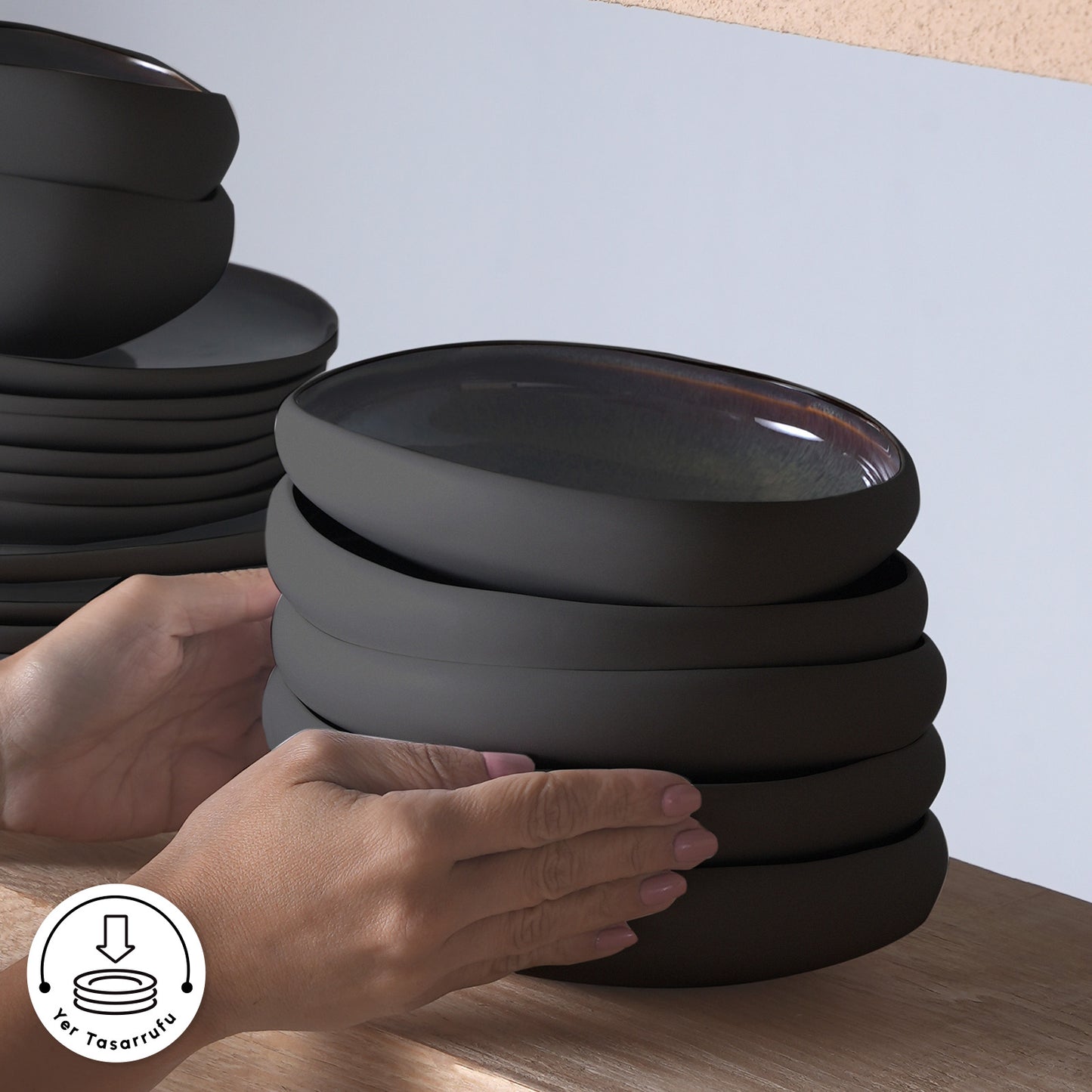 Karaca Earth Collection Galactic Black 59 Parça 12 Kişilik Yemek Takımı-Yemek Takimi-Prenseshome Leyweg-Prenseshome Leyweg