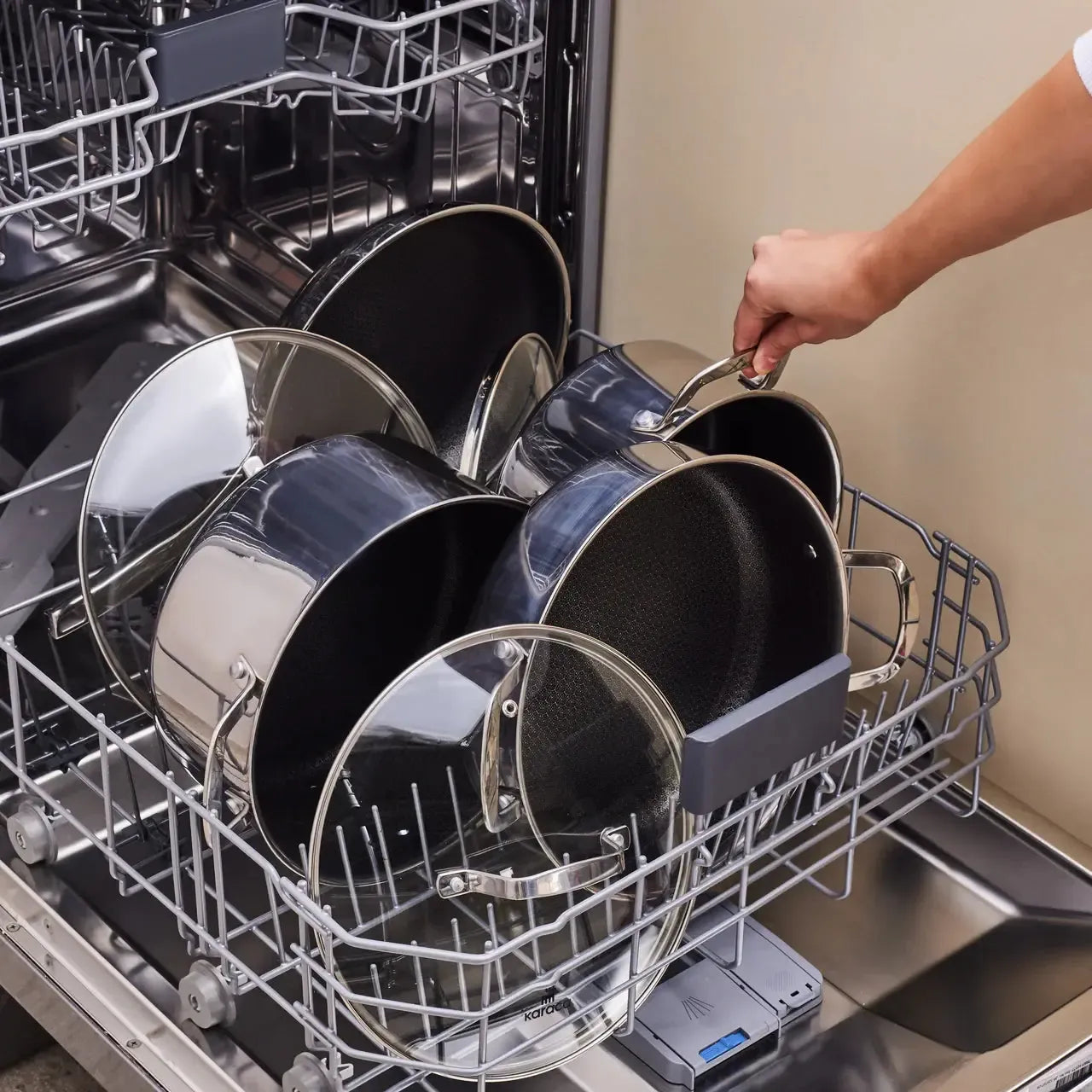 Karaca Ceramica Steel 3-Ply RVS Tencere Seti – Seramik Kaplama, Paslanmaz Çelik, İndüksiyon Uyumlu, 8 Parça-mutfak urunleri-Prenseshome Leyweg-Prenseshome Leyweg