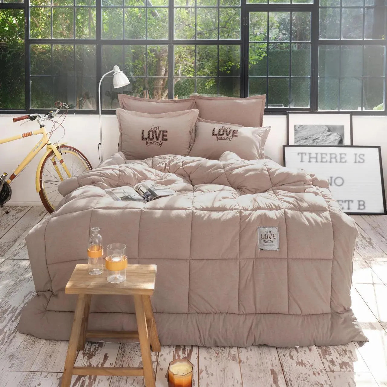 Karaca Home Motto Cotton Comfort Çift Kişilik Uyku Seti – Bej
