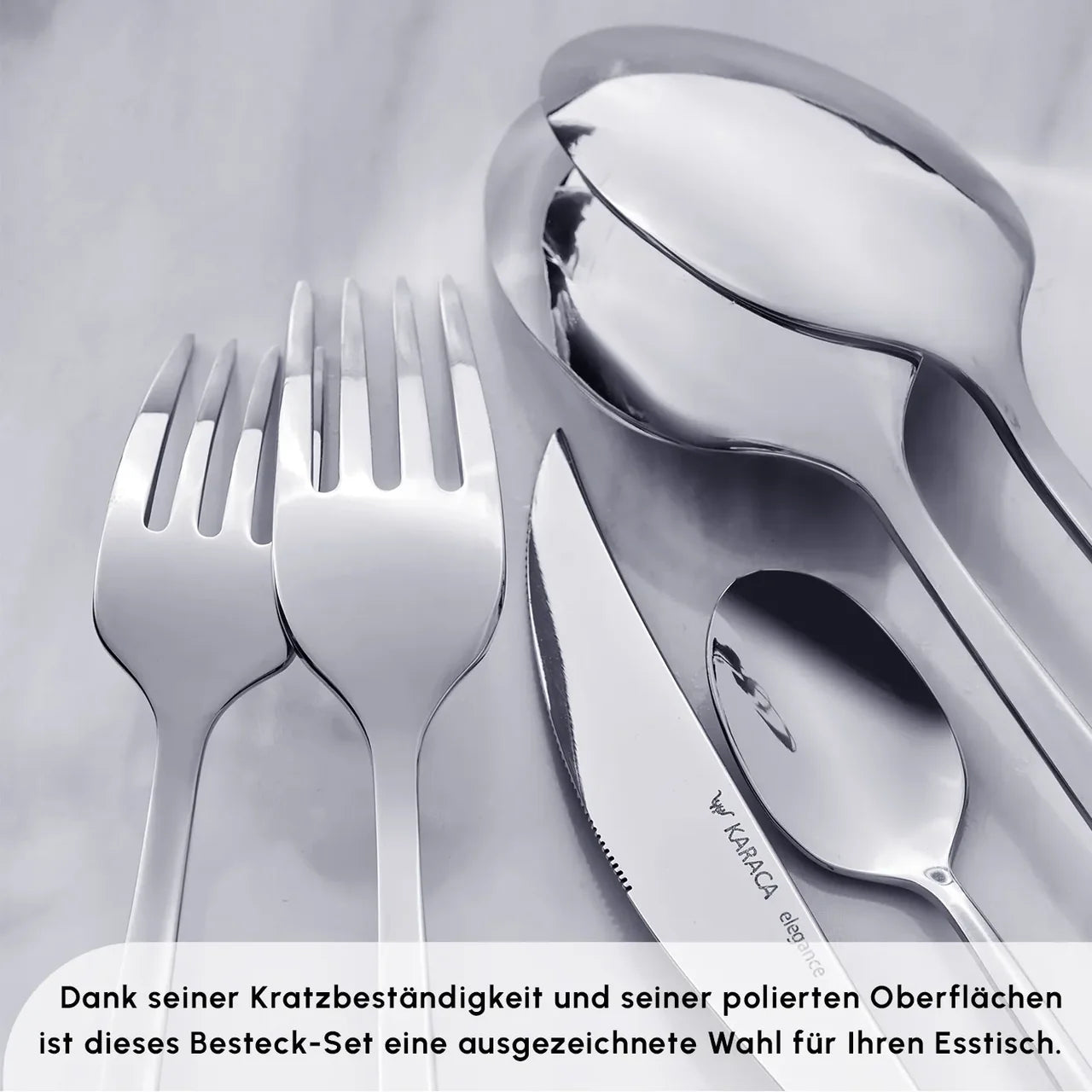 Karaca Tivoli Elegance 12 Person 60 Piece Fork Spoon Knife Set