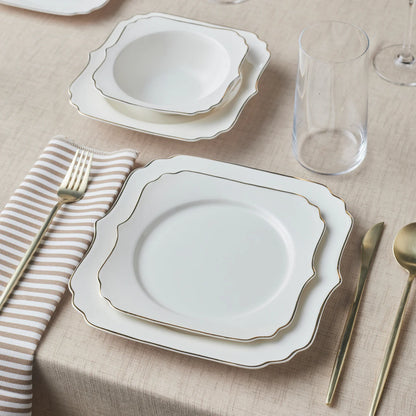 Karaca Stream Bone Vintage 24 Piece Dinner Set for 6 People – Gold