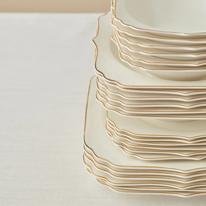 Karaca Stream Bone Vintage 24 Piece Dinner Set for 6 People – Gold