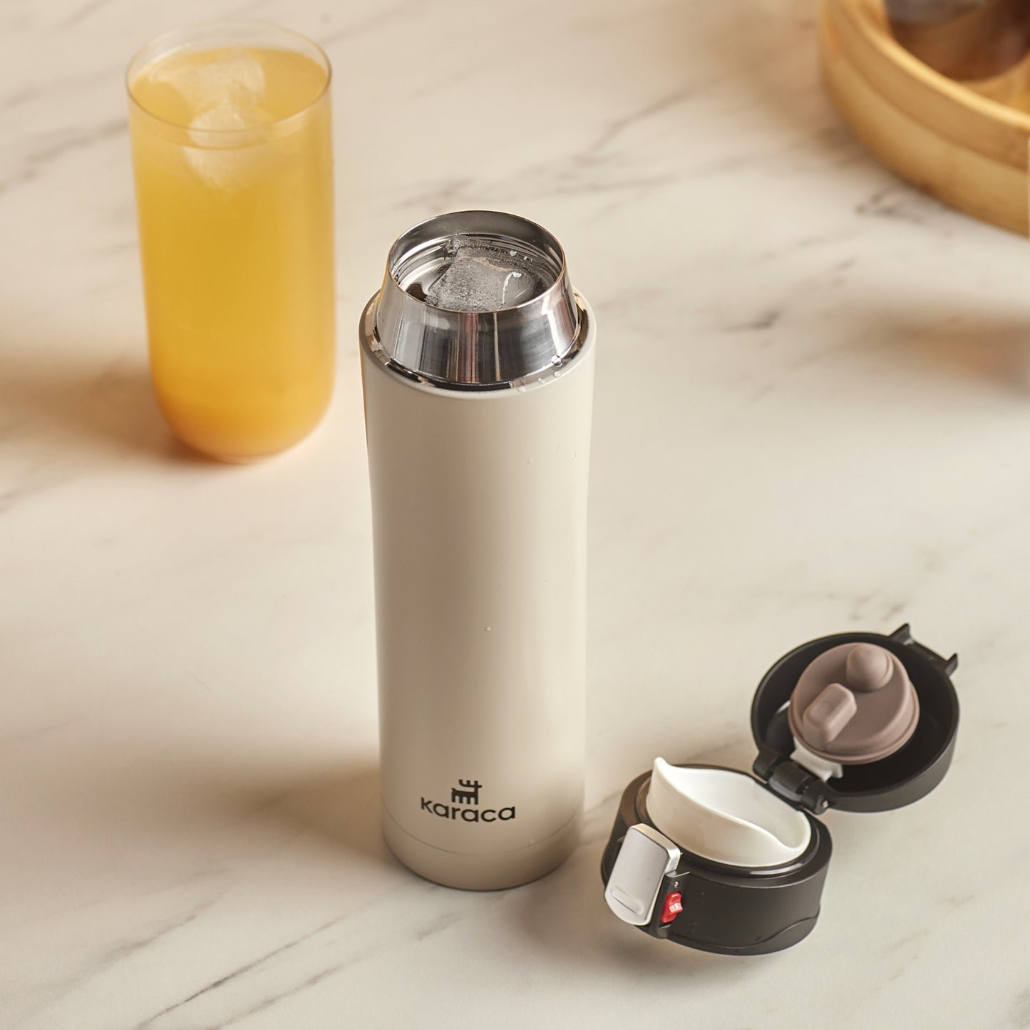 Karaca Pluton Steel Leakproof Thermos 450 ml – Cream