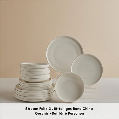 Karaca Stream Bone Felix XL 6 Kişilik 18 Parça Yemek Takımı