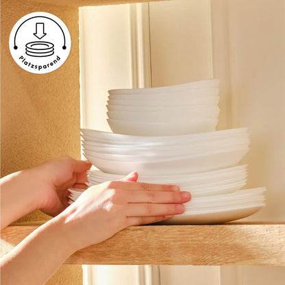 Karaca White Pure Opal Glas 24-delig 6 Personen Serviesset