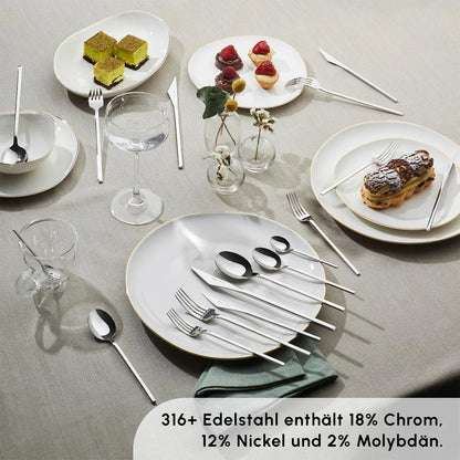 Karaca Look 316+ Steel 84 Piece 12 Person Fork Spoon Knife Set – Premium Series