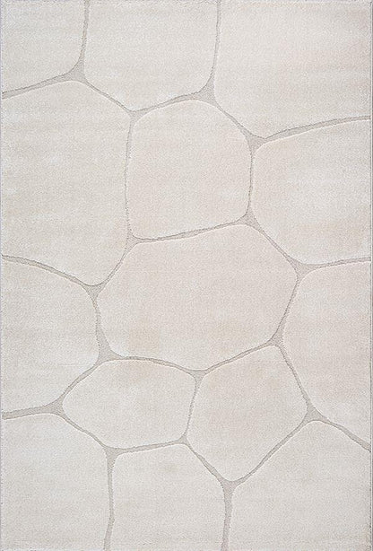 Merinos Elio 1984 Crem Halı – Japandi Tarzı, Modern Desen, Yumuşak Dokulu Makine Halısı