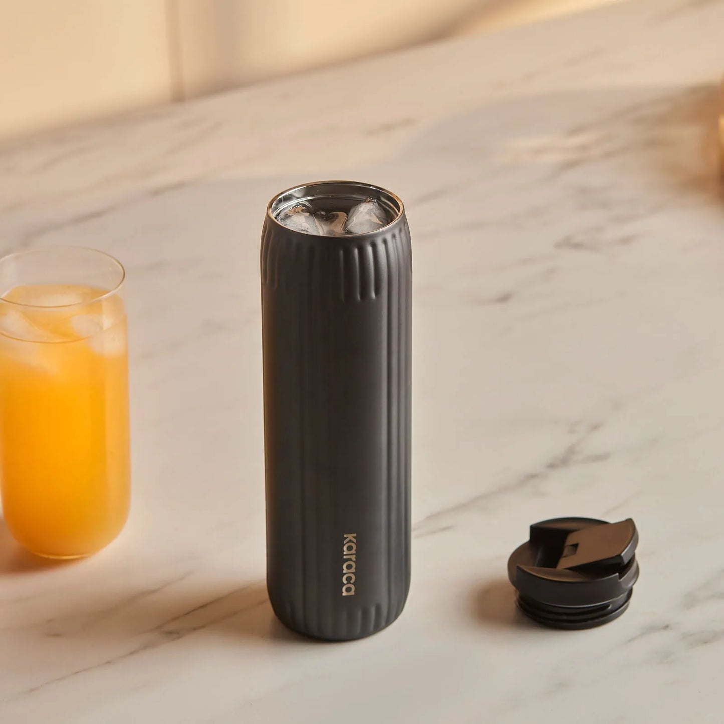 Karaca Rimo 600 ml Steel Thermos – Leakproof, 8 Hours Hot, 6 Hours Cold, Anthracite