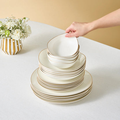 Karaca Stream Bone Middle 53 Piece Dinner Set for 12 People – Gold