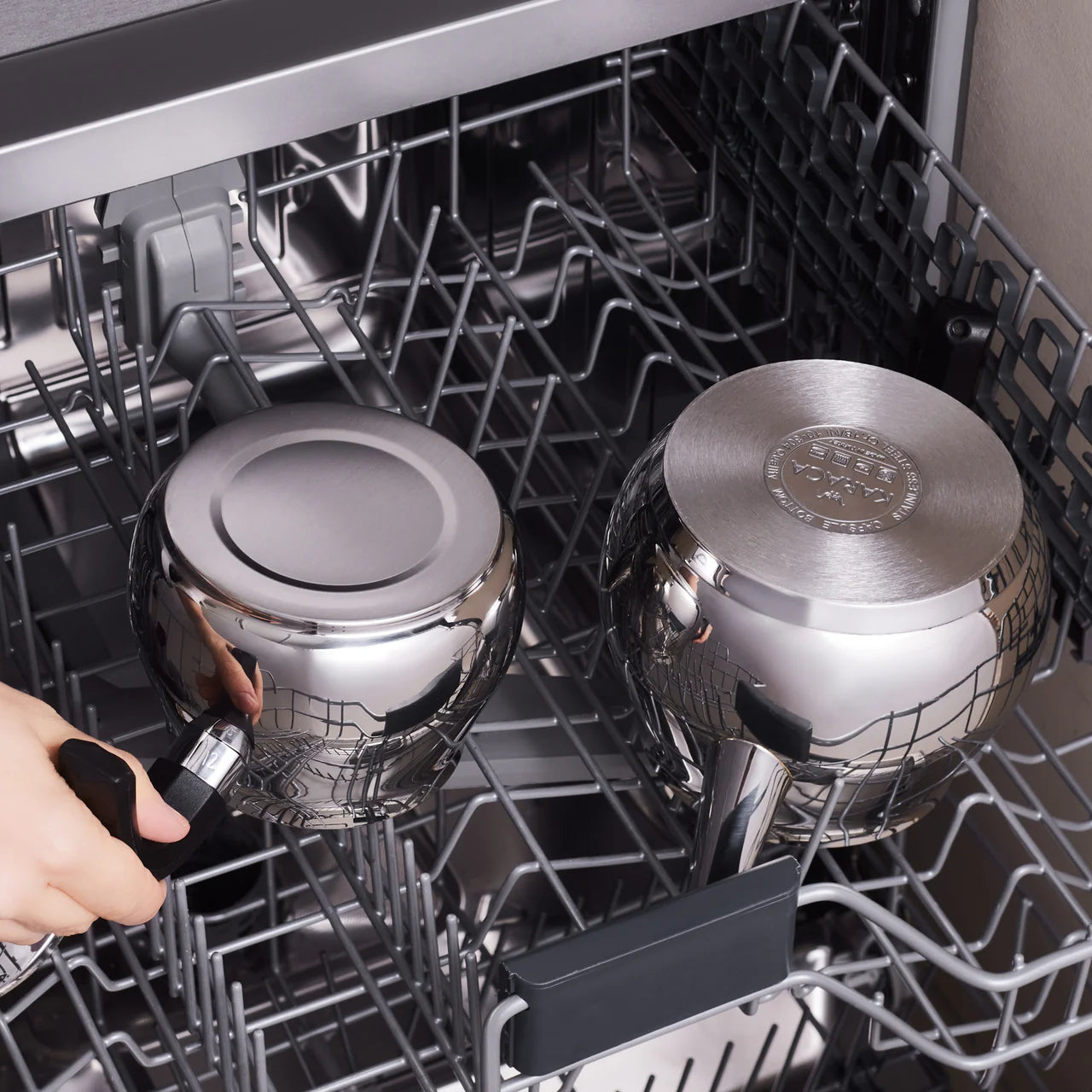 Karaca Kayra Siyah Çaydanlık Takımı 1L + 1.75L – Çelik, İndüksiyon Uyumlu, 2 Yıl Garantili
