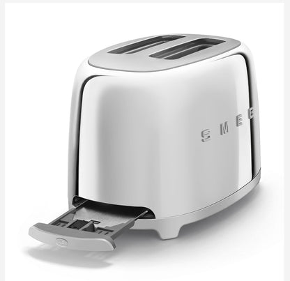 SMEG TSF01SSEU Gepolijste Stalen Broodrooster - Broodrooster 2x2, 950W, Retro 50's Stijl