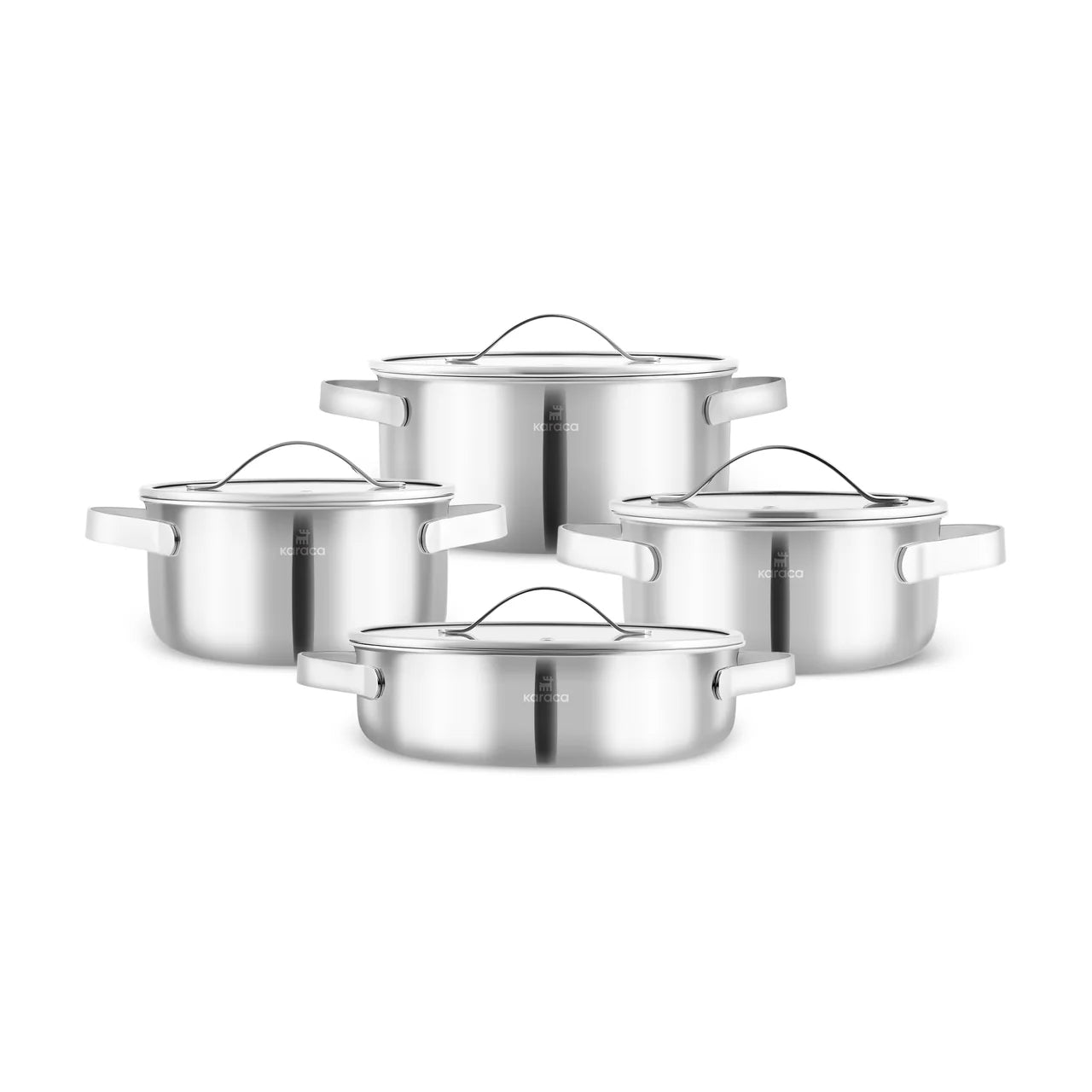 Karaca 3 Ply Culinara 8 Parça Paslanmaz Çelik Tencere Set