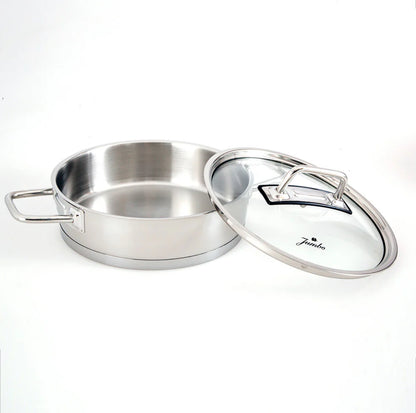 Jumbo Assos 3’lü Çelik Sahan Seti – 6 Parça, İndüksiyon Uyumlu