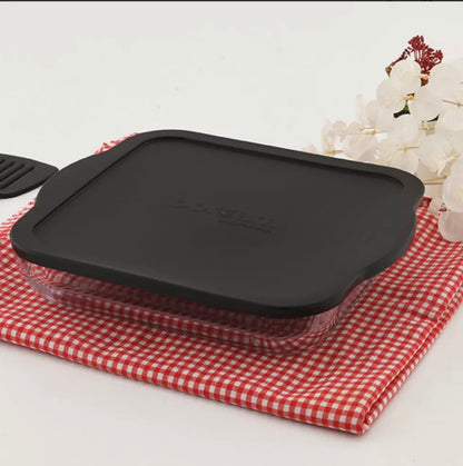 Paşabahçe Borcam Vierkante Ovenschaal met Deksel 3200 cc Glazen Bewaar- en Bakvorm