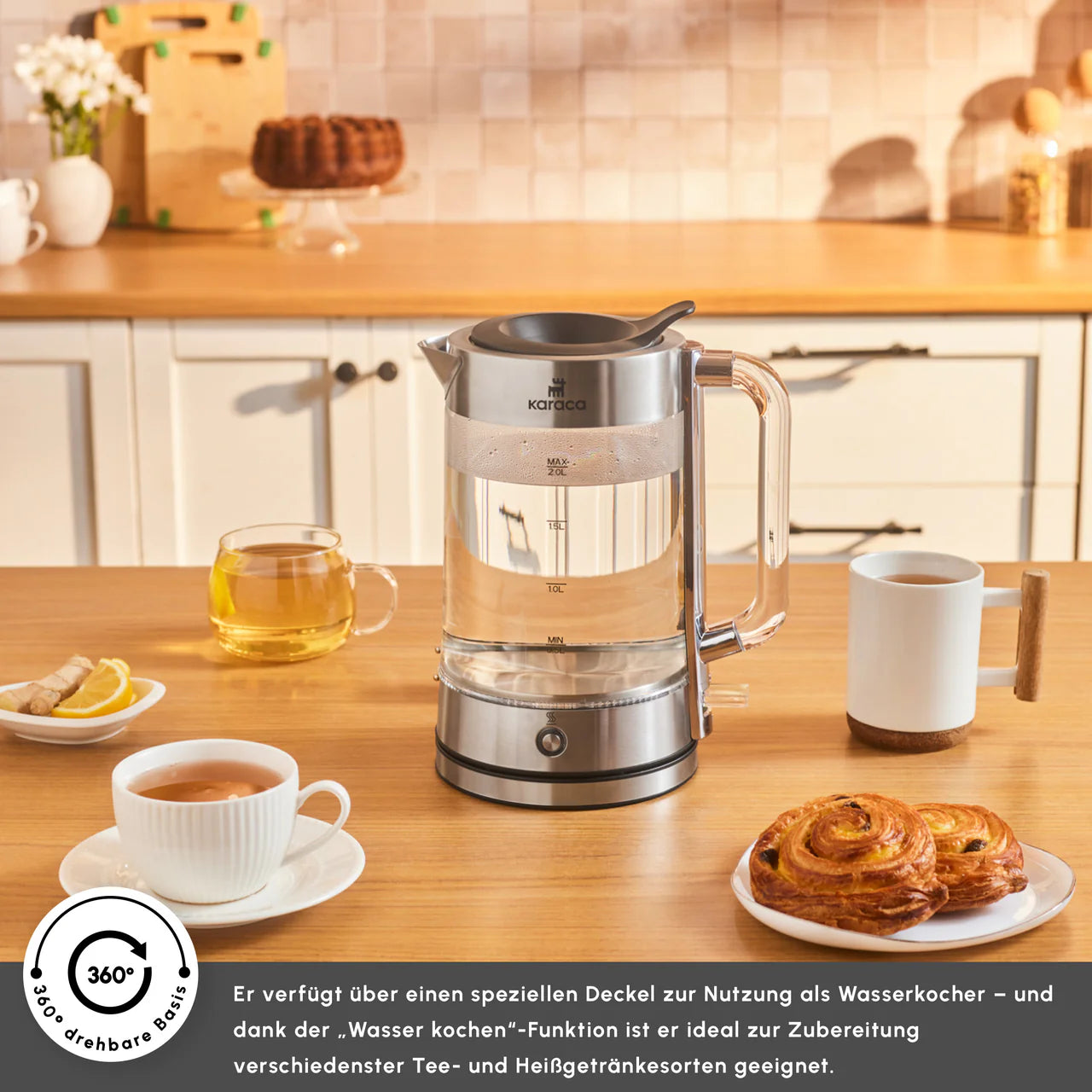 Karaca Luma Cam Çay Makinesi – 2,8 L, 2200 W