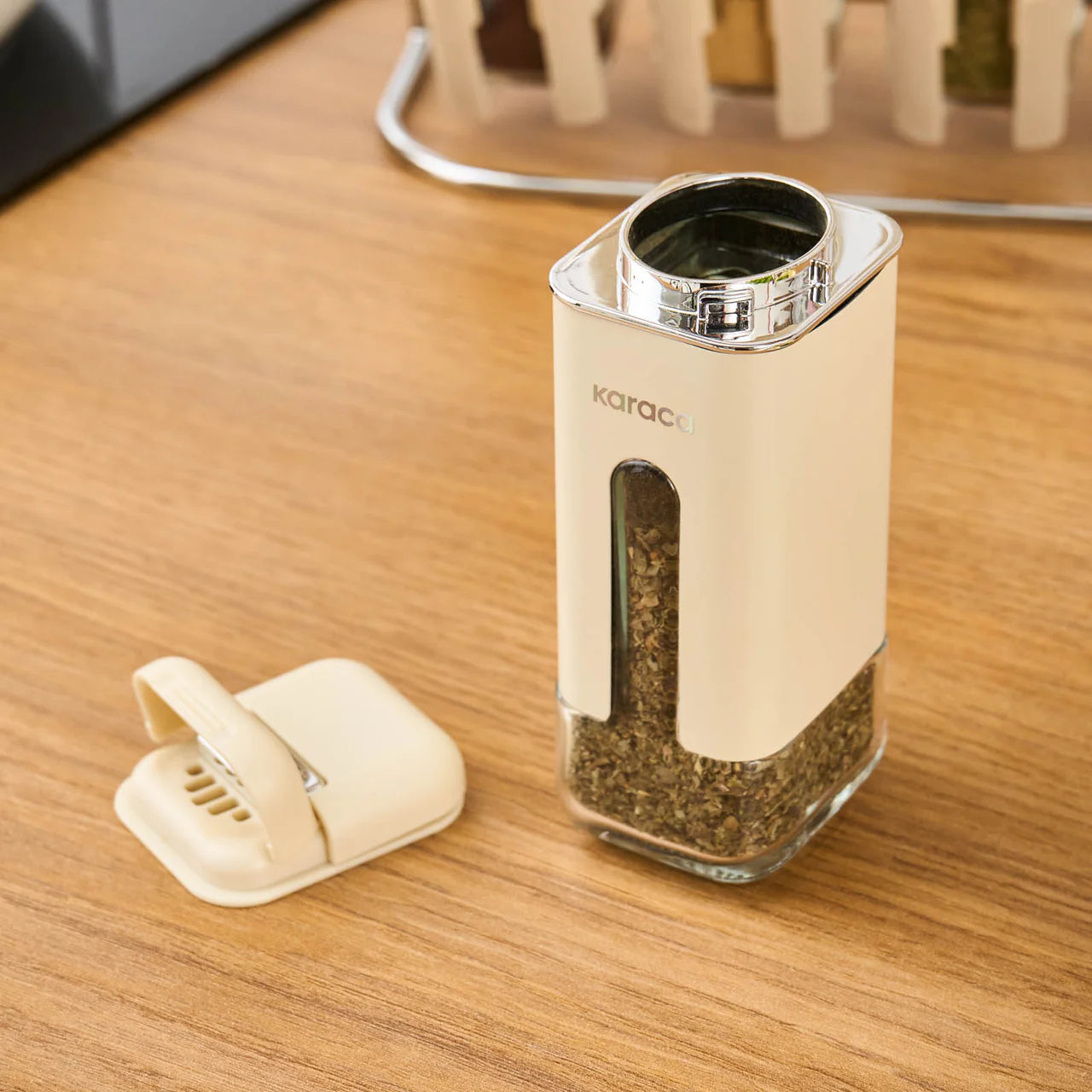 Karaca Luminous 9 Parça Baharat Kavanoz Seti – Krem