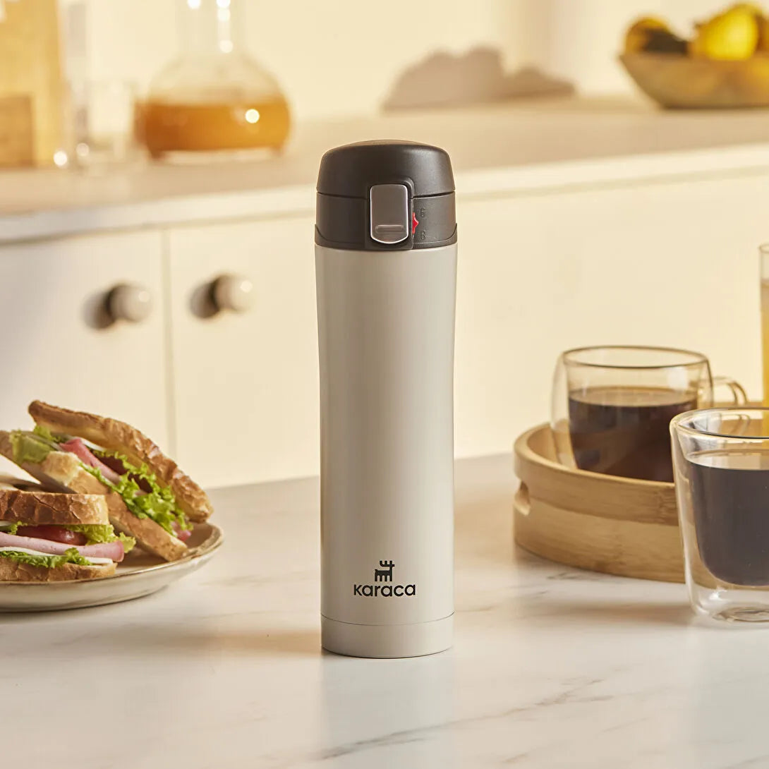 Karaca Pluton Çelik Sızdırmaz Termos 450 Ml – Krem