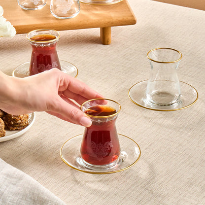 Karaca Gent 12 Piece Tea Set for 6 People – Gold