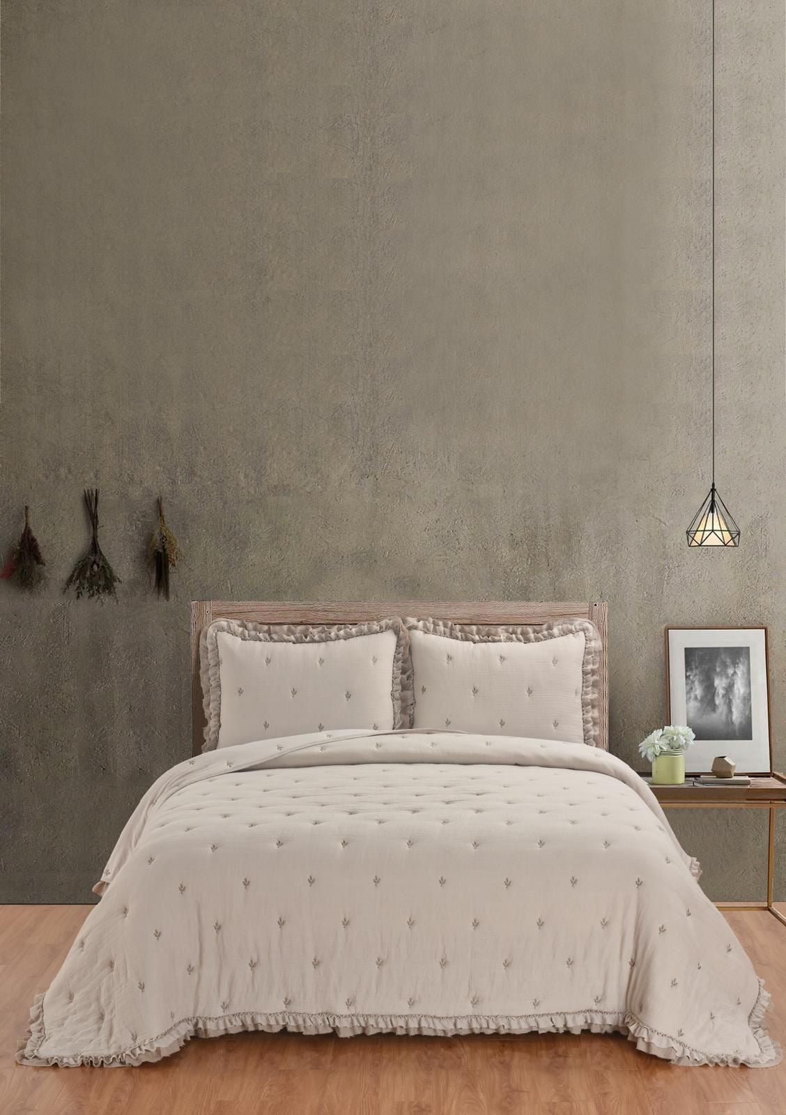 Mora Müslin Çift Kişilik Yatak Örtüsü 240x260 cm – 3 Renk Seçenekli