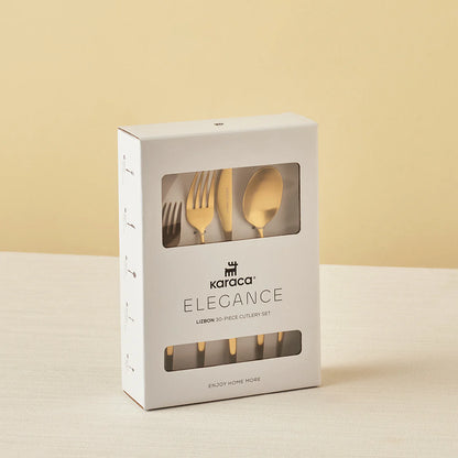Karaca Lizbon Matte Gold 30 Parça 6 Kişilik Çatal Kaşık Bıçak Takımı