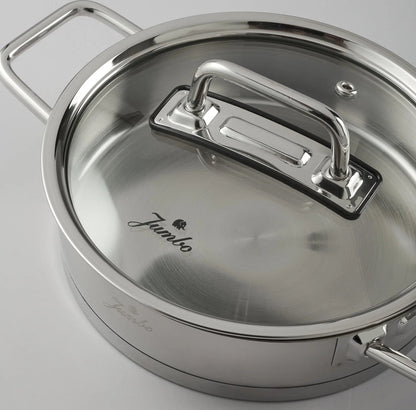 Jumbo Assos 3’lü Çelik Sahan Seti – 6 Parça, İndüksiyon Uyumlu