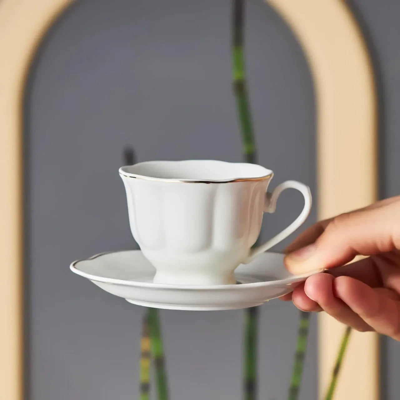 Karaca Bell 6 Person Coffee Cup Set, 90 ml, Porcelain