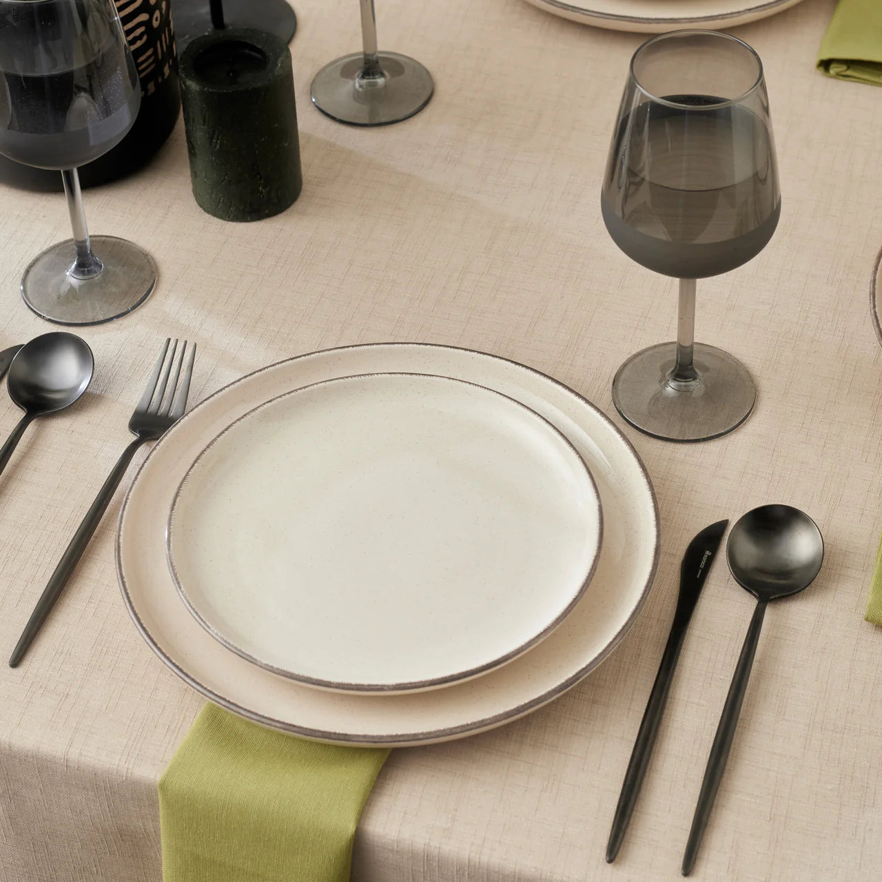 Karaca Monica 24-Parça 6 Kişilik Stoneware Yemek Takımı – Beige