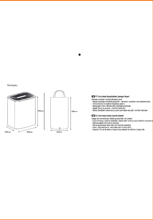 Arow Foldable 2-Compartment Fabric Laundry Basket – 90 Lt | Metal Body, Lid
