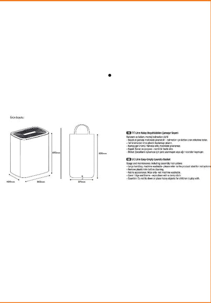 Arow Foldable 2-Compartment Fabric Laundry Basket – 90 Lt | Metal Body, Lid