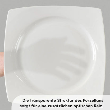 Karaca Square Bone Vesta White 52 Parça 12 Kişilik Yemek Takımı