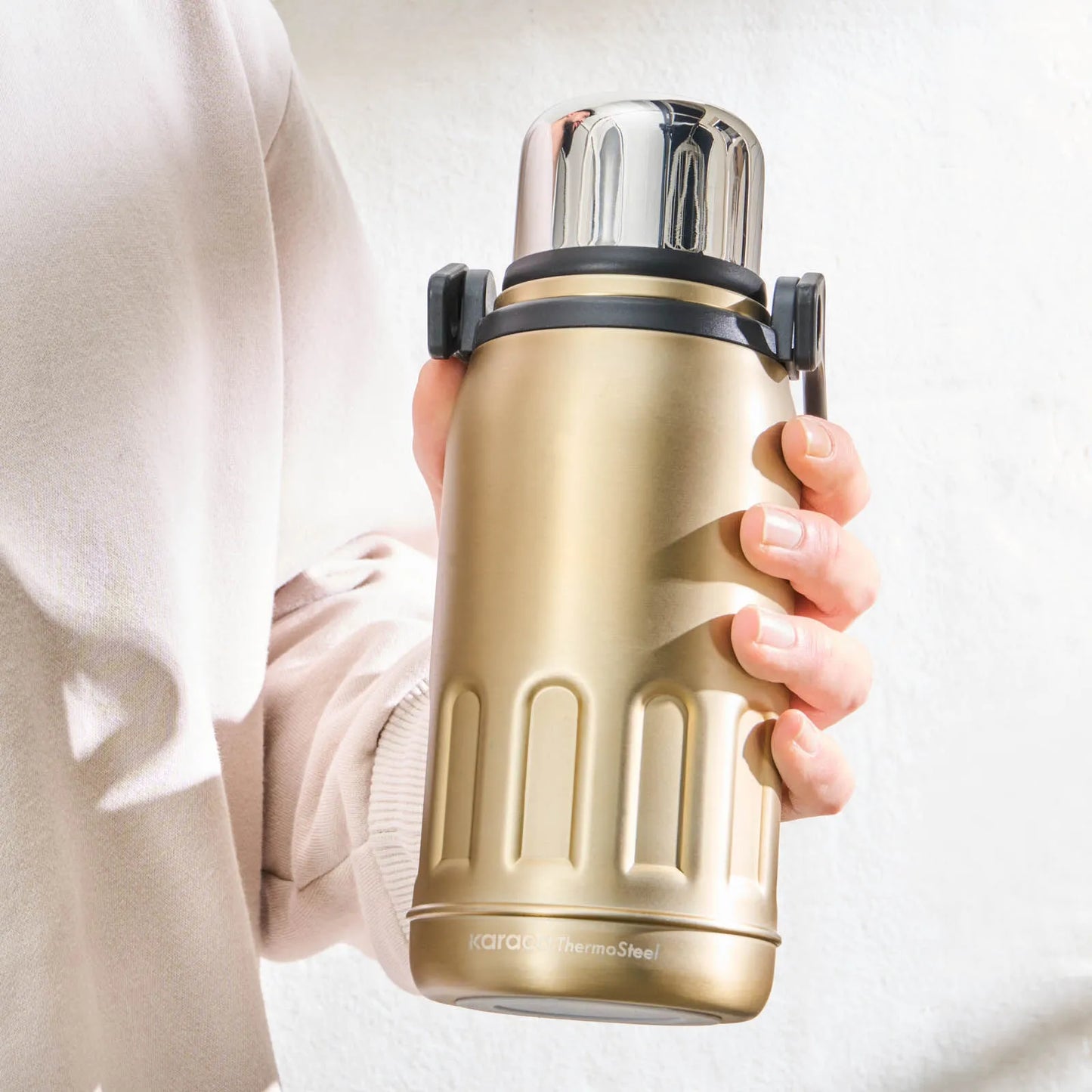 Karaca Adent 800 ml Çelik Termos – Gold, Şık Tasarım, Sızdırmaz Çelik