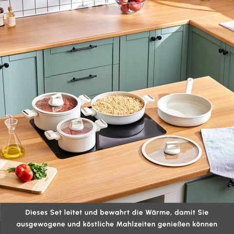 Karaca Swiss Crystal Ceramica Valenti 7 Parça Tencere Seti – Şık ve Kullanışlı Pişirme Seti