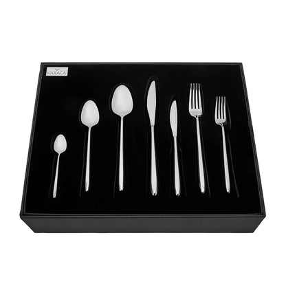 Karaca New Flow 84-Piece 12-Person Cutlery Set – Boxed Flatware Set